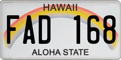 HI license plate FAD168