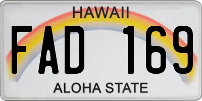 HI license plate FAD169