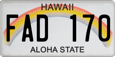 HI license plate FAD170