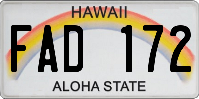HI license plate FAD172
