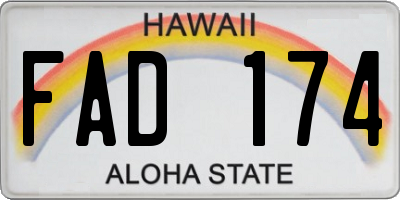 HI license plate FAD174