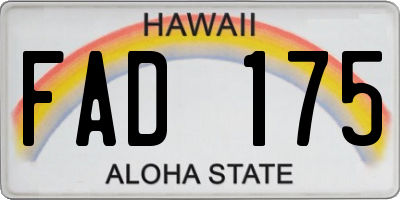 HI license plate FAD175