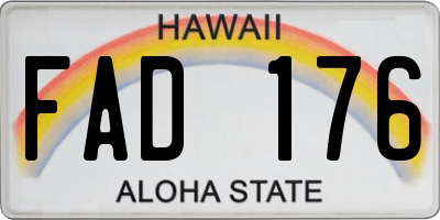 HI license plate FAD176