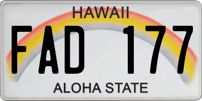 HI license plate FAD177