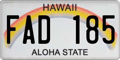 HI license plate FAD185