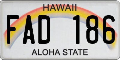 HI license plate FAD186