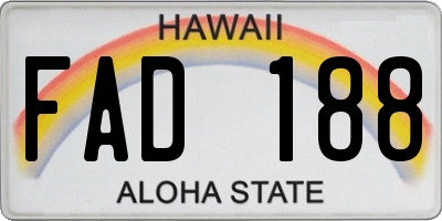 HI license plate FAD188