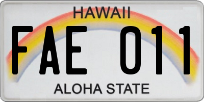 HI license plate FAE011