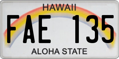 HI license plate FAE135