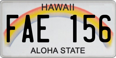 HI license plate FAE156