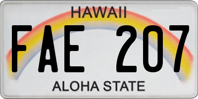 HI license plate FAE207