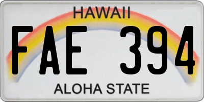 HI license plate FAE394