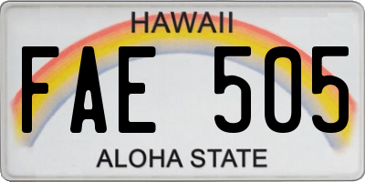 HI license plate FAE505
