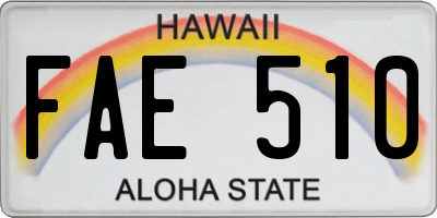 HI license plate FAE510