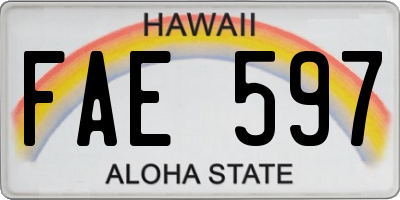 HI license plate FAE597