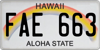 HI license plate FAE663