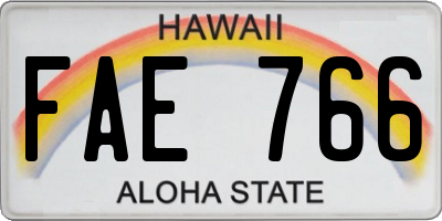 HI license plate FAE766