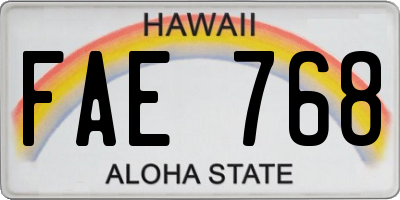 HI license plate FAE768