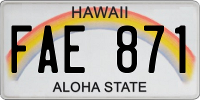 HI license plate FAE871