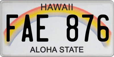 HI license plate FAE876