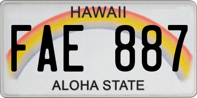 HI license plate FAE887