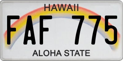 HI license plate FAF775