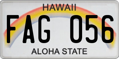 HI license plate FAG056