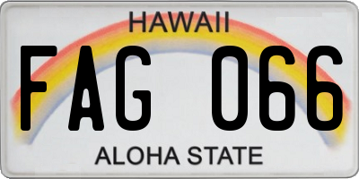 HI license plate FAG066