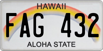 HI license plate FAG432