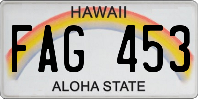 HI license plate FAG453