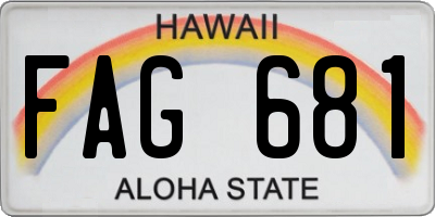 HI license plate FAG681