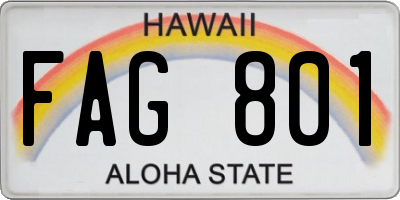 HI license plate FAG801