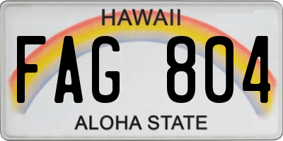 HI license plate FAG804