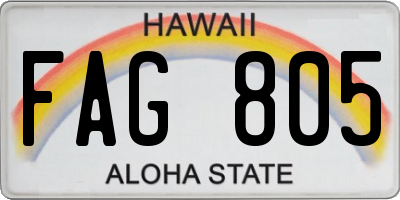 HI license plate FAG805