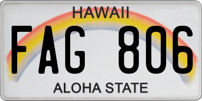 HI license plate FAG806
