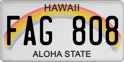 HI license plate FAG808