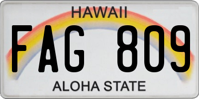 HI license plate FAG809