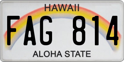 HI license plate FAG814