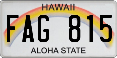 HI license plate FAG815