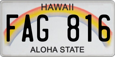 HI license plate FAG816