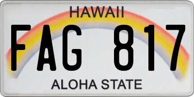 HI license plate FAG817
