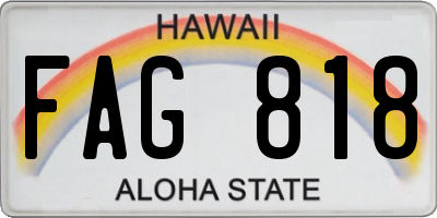 HI license plate FAG818