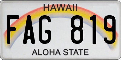 HI license plate FAG819