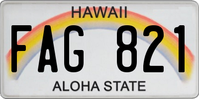 HI license plate FAG821