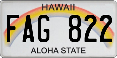 HI license plate FAG822