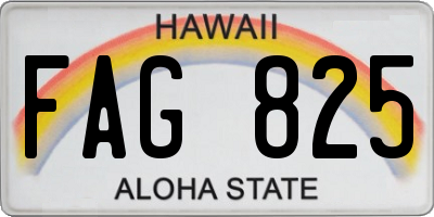 HI license plate FAG825