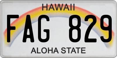 HI license plate FAG829