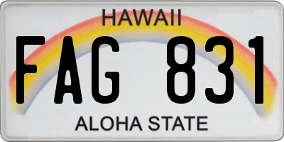 HI license plate FAG831