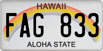 HI license plate FAG833