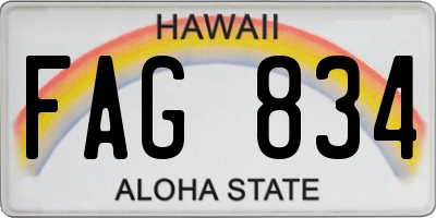 HI license plate FAG834